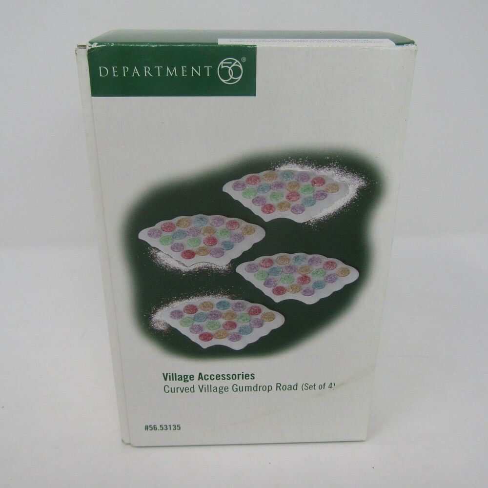 Department 56 Curved Village Gumdrop Road Set of 4 Holiday Christmas Accessory